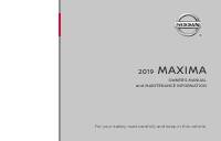 manual Nissan-Maxima 2019 pag001